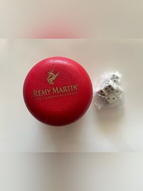 Red Leather Dice Cup with Dice Set